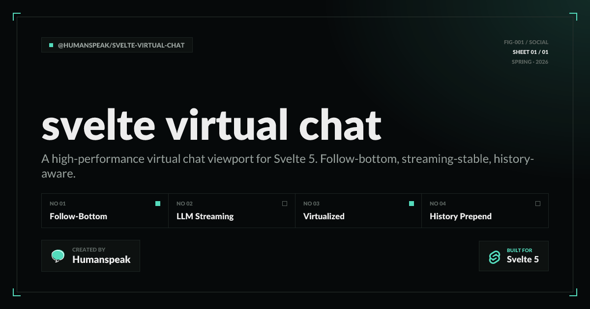 svelte-virtual-chat · high-performance virtual chat viewport for Svelte 5